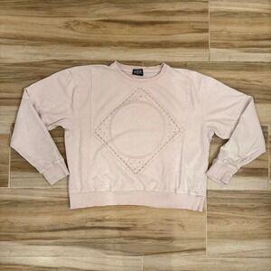 Marithe Francois Girbaud Pink Graphic Crewneck Sweatshirt Mens Medium
